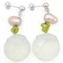 Prasiolite, Peridot & Pearl Sterling Silver Earrings Image 2