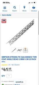 Galvanised corner bead 9 pack