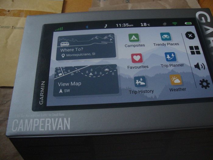sat nav Garmin campervan 6.95, camping navigation