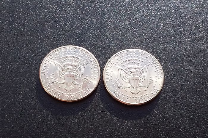Vietnam War Coin Collection - (2) Painted US Kennedy Half Dollar Coins