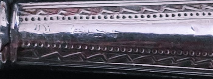 Set of 6 Antique EPNS butter knives with Sterling Silver handles