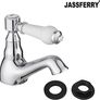 Pair of Basin Taps Hot and Cold Water Bathroom Sink Cross Handle Ceramic Levers 1/2" Tap Faucets Set 2 (FREE POSTAGE) Image 3
