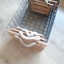 Set of 3 Baskets with Rope Handles and Wood and Metal Finish Image 2