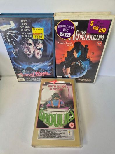 Vintage Horror VHS Collection - Nightmare on elm st,Ghoulies etc Mold-Free! Ex-Rental / Xtra-Vision Eras Prices in description (Will Split)