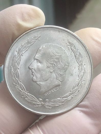 Mint State Mexico 5 Pesos 1953 Hidalgo Silver