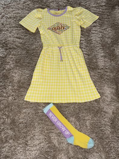 Oilily tegal dress and socks age 10 like new!