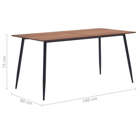 Dining Table Brown 160x80x75 cm MDF