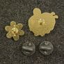 Bee and flower , pin back badge. X 2 Image 2