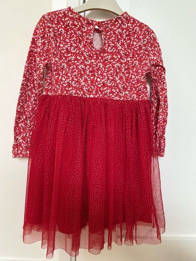 Red dress with tulle skirt