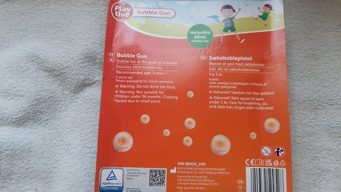 Playtive Bubble Gun with 60ml Bubble mix