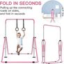 FREE EXPRESS SHIPPING Gymnastics Bars, Junior Training Kip Bar Gymnastics Equipment for Home,Adjustable Height Folding Horizontal Bar with Gymnastic Rings for Kid Image 4