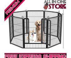Dog Pen, 8 Panel Puppy Pen with Door, High 80cm Indoor/Outdoor Pet Exercise Playpen, Portable Foldable Animal Run Enclosures for Dogs, Puppies, Cats, Rabbits and Other Animals (FREE SHIPPING)