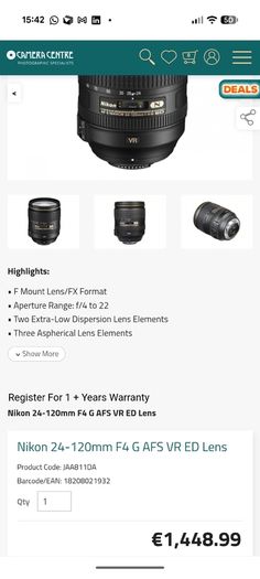 Nikon AF-S Nikkor 24-120mm f/4G ED