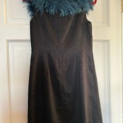 Free postage - Monsoon dress with feathered/jewelled neckline, size 10