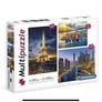Clementoni Multi-puzzzle jigsaw. 500 piece New York (49X36cm), 1000 piece Dubai (69X50cm) & 1000 piece Paris (69X50cm). New and sealed. Image 3