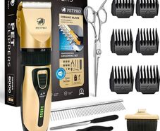 Dog Clippers Dog Grooming Kit Grooming Clippers Professional for Thick Hair Coats Pet Clippers Grooming Kit for Dogs Cordless Silent Dog Hair Clipper Trimmer Shaver Set (FREE EXPRESS POSTAGE)