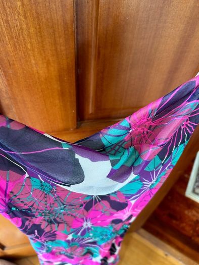 Floral Cowl Neck Beaded Dress Size 8