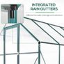 Garden Walk-in Polycarbonate Greenhouse with Raised Garden Bed, Temperature Controlled Window, Aluminium Frame & Foundation, 6 x 8ft Image 7