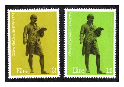 1974 Ireland Bi-Centenary of the Death of Oliver Goldsmith Commemorative Stamps Mint Never Hinged (MNH)
