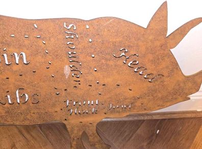 butchers pig silhouette sign