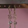 Handmade Brass Drops, Wire Swirl Jewelry, Pink Crystal Bead Dangles, Boho Ear Hooks Image 3