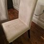 Large Square Wooden Dining Table with 8 Upholstered Chairs Image 2