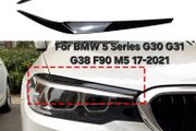 2Pcs/Set Gloss black Headlight Eyebrows Eye Lid Cover fit for BMW 5 Series G30, G31