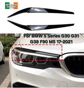 2Pcs/Set Gloss black Headlight Eyebrows Eye Lid Cover fit for BMW 5 Series G30, G31