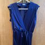 Blue silk dress philosophy di Alberta Ferretti 100% silk royal blue wrap style Image 3