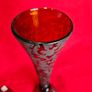 Pair of Ruby Red Glass Trumpet Vases Image 7