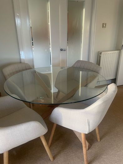 Glass table and chairs