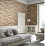 43.5X305cm Brown Stone Brick Self Adhesive Wallpaper,Furniture Stickers Brick Effect Contact Paper,Waterproof Gloss PVC Vinyl Wrap Film for Furniture Cover Surface Image 4
