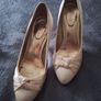 Shoe/Shoes and Matching Bag .. Both Cream Satin .. Price Drop Image 9