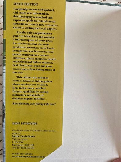 Rivers Of Ireland. A Flyfisher's Guide.  By Peter O'reilly. Hardback With Dustjacket In Good Condition. See Photos For Same.