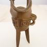 Chinese bronze ritual tripod jue wine vessel Image 3