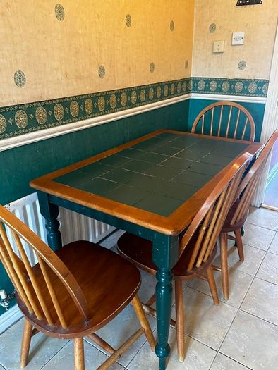 Wooden Dining Table + 4 Chairs