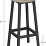 High Stools, Set of 2, Bar Chairs, Kitchen Seat, Steel Frame, Height 65 cm, Easy Assembly, Industrial Style Image 4