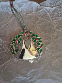 Newbridge Silverware Bell and Holly Christmas Tree Decoration