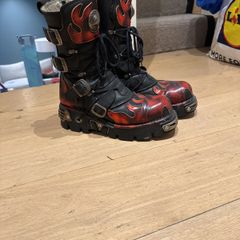 Vintage New Rock Flame Boots  Original 90s Pair