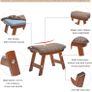 Wooden Footstool, Foot Stool Ottoman Padded Chair Stool with Removable Cover 4 Beech Legs Suitable for Bedroom, Living Room and Kitchen, (Brown leg+ Brown cushion), Image 4