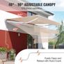 Retractable Awning, 12 x 10 ft Outdoor Patio Awning Retractable Sun Shade, Water-Resistant Polyester Patio Door Window Awning Sunshade Shelter with Crank Handle for Backyard, Balcony Image 5