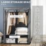 Portable Fabric Wardrobe with 4 Shelves & 2 Hanging Rails, Foldable Clothes Storage Cabinet Image 3