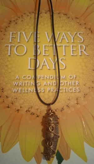 Pyrite copper wired pendant