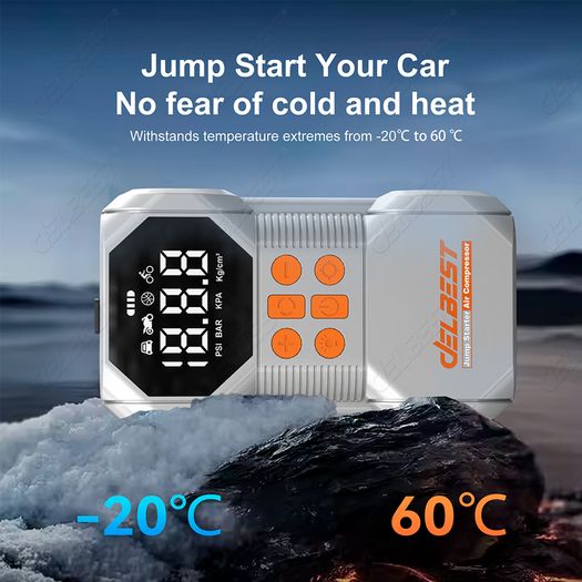 Car Jump Starter with Air Compressor Smart Intelligent Starters Peak Current 1400A