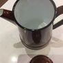A Vintage Mid Century , Retro Enamel Metal Polish Brown Coffee Pot - Made in Poland - I liter capacity Image 4