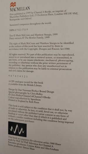 1900 House Hardback Book (1st Edition, 1st Printing) - Channel 4