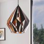Eglo Black Copper Carlton 1 Geometric Pendant Light Ceiling Shade Image 8