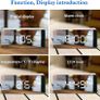NEW SALE | LED Digital Mirror Alarm Clock with Temperature & Date Calendar for Bedside, Bedroom, Office, Snooze, Adjustable Brightness Image 3