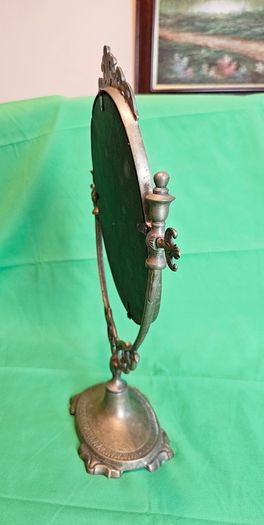 Ornate Victorian Style Brass Swivel Vanity Mirror  Antique Dressing Table Mirror