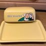 Vintage Becassine Ceramic Butter Dish by Tropico Diffusion Bright Yellow Pristine Condition Image 7
